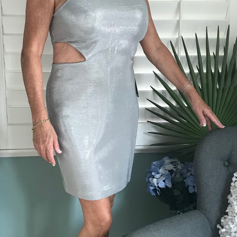 Silver~WOW~EXPRESS Cocktail Dress~gets the look from NYC!Perfect party dress